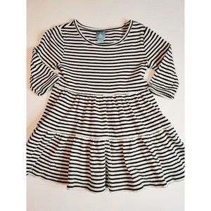 Baby Gap Black White Striped Tiered Dress Toddler Girl Size 2T